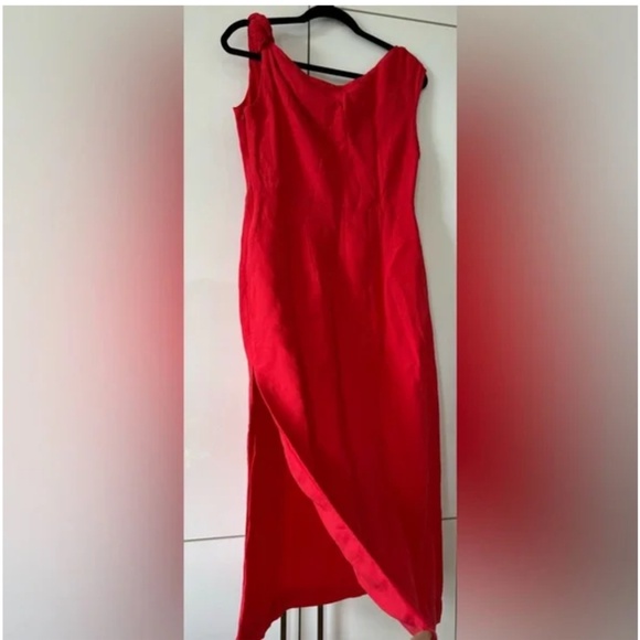 NWT Size L By Anthropologie One-Shoulder Column Midi Dress - Picture 2 of 8